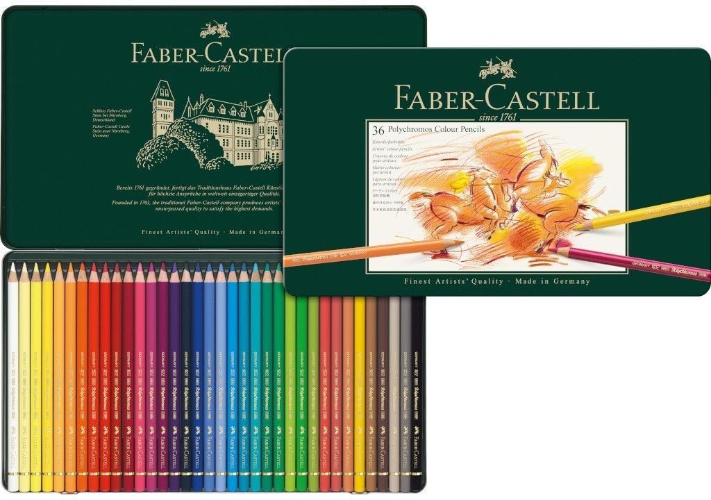 Faber-Castell Art & Graphic Polychromos Colour Pencil, Multicoloured, Tin Of 36, For Art, Craft, Drawing, Sketching, Home, School, University, Colouring