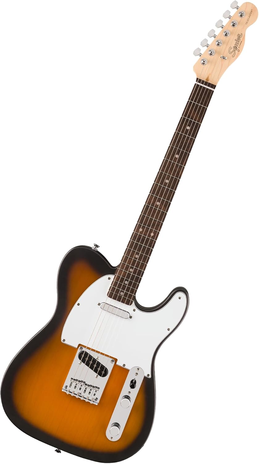 Squier by Fender Debut Collection Telecaster Electric Guitar, Laurel Fingerboard, White Pickguard, 2-Colour Sunburst