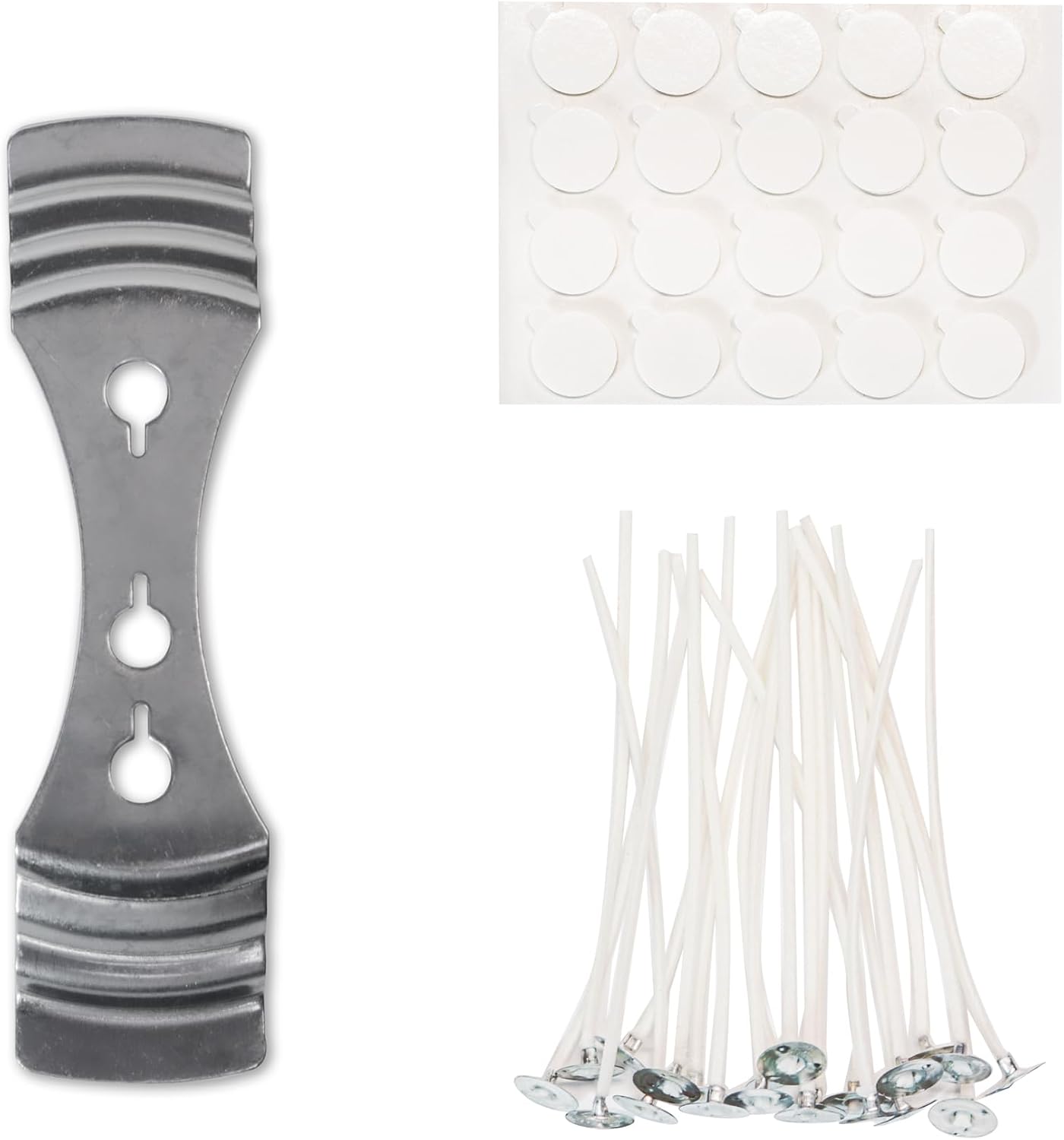 Candle Wicks for Candle Making with 10CM Pre-Waxed Cotton Wicks and Wick Stickers, Wick Centering Device