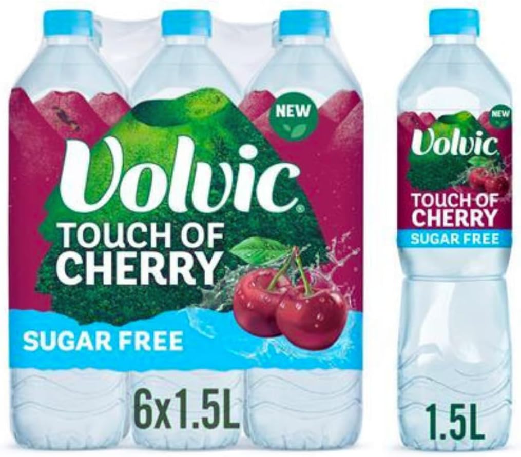 Sugar Free Volvics Touch of Fruit Flavoured Water 1.5L (6x1.5L, Cherry)