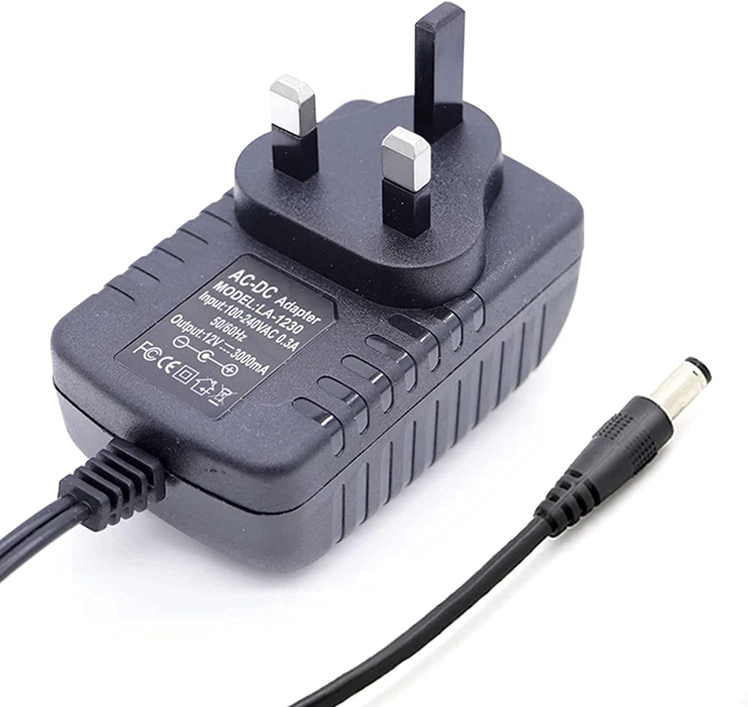 12V 2A Power Supply for LED Strip Lights, AC 100-240V to DC 12V 2A Power Supply Adapter UK plug,Wall Charger,5.5mm x 2.1mm Jack for Audio/Video, Router, Security Camera