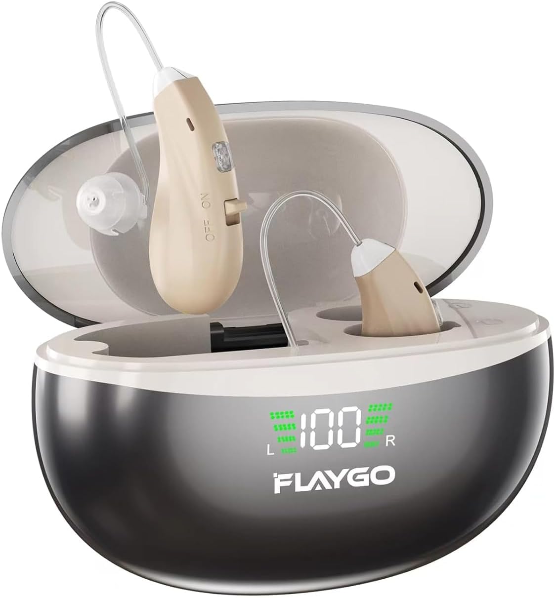 Rechargeable Hearing Aids for Seniors' Hearing Loss - Latest 16-Channel Digital OTC Hearing Aid(Not Amplifiers) with Smart Noise Reduction,150+Hrs Standby, Comfortable & Anti-Slip Wearing,beige