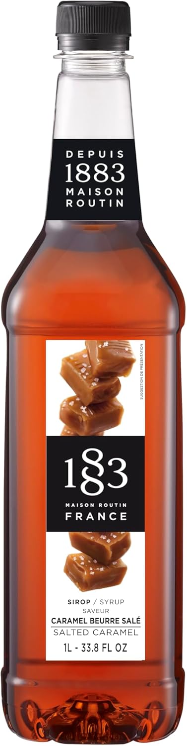 1883 Maison Routin Premium Salted Caramel Syrup for Coffee, Hot Chocolate & Milkshakes PET 1L