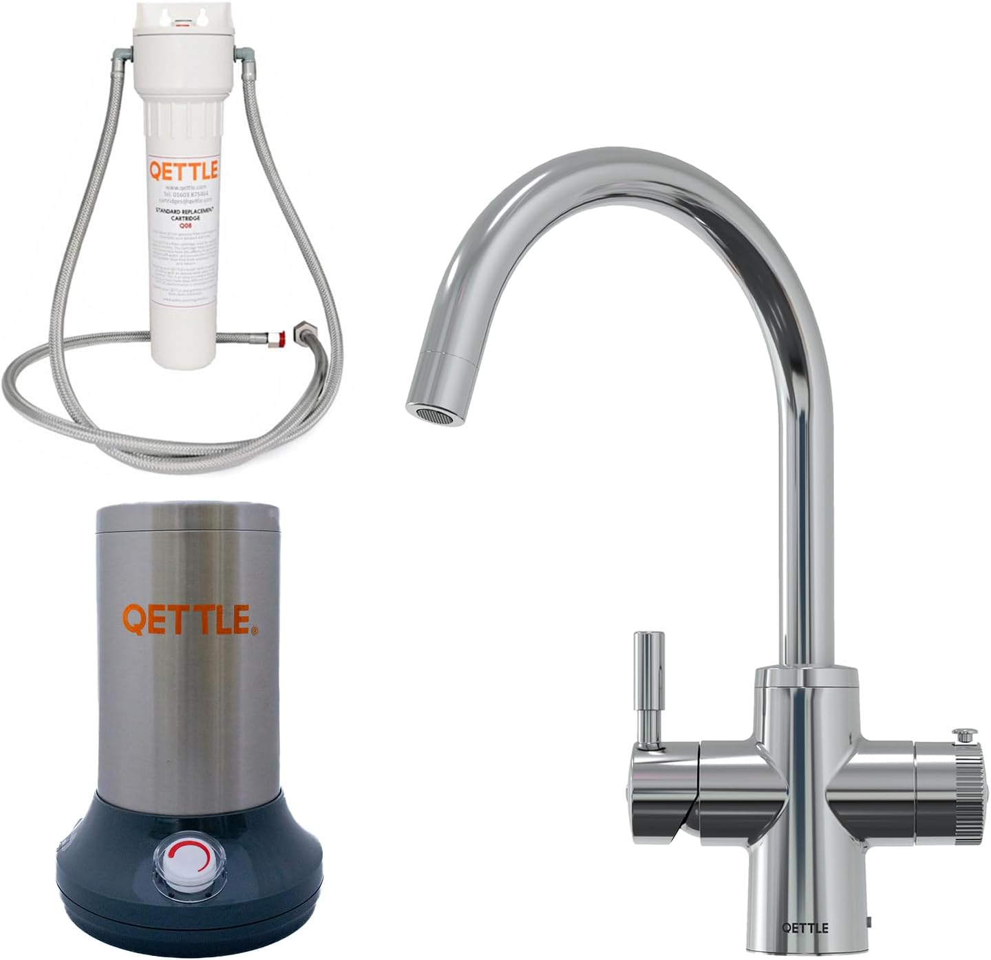 QETTLE 4-in-1 Instant Boiling Water Tap | True Boiling, Filtered Cold, Mains Hot & Cold