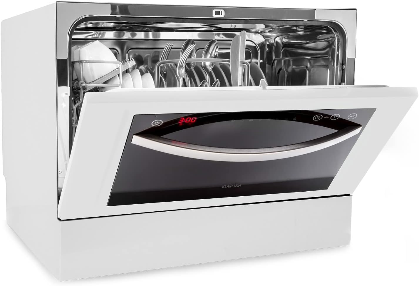 Klarstein Table Top Dishwasher, 6 Place Setting Mini Dishwashers, Quiet Operation Countertop Dishwasher w/ 7 Washing Programs, Compact Tabletop Dishwashers, Easy To Install Homes/Office Small