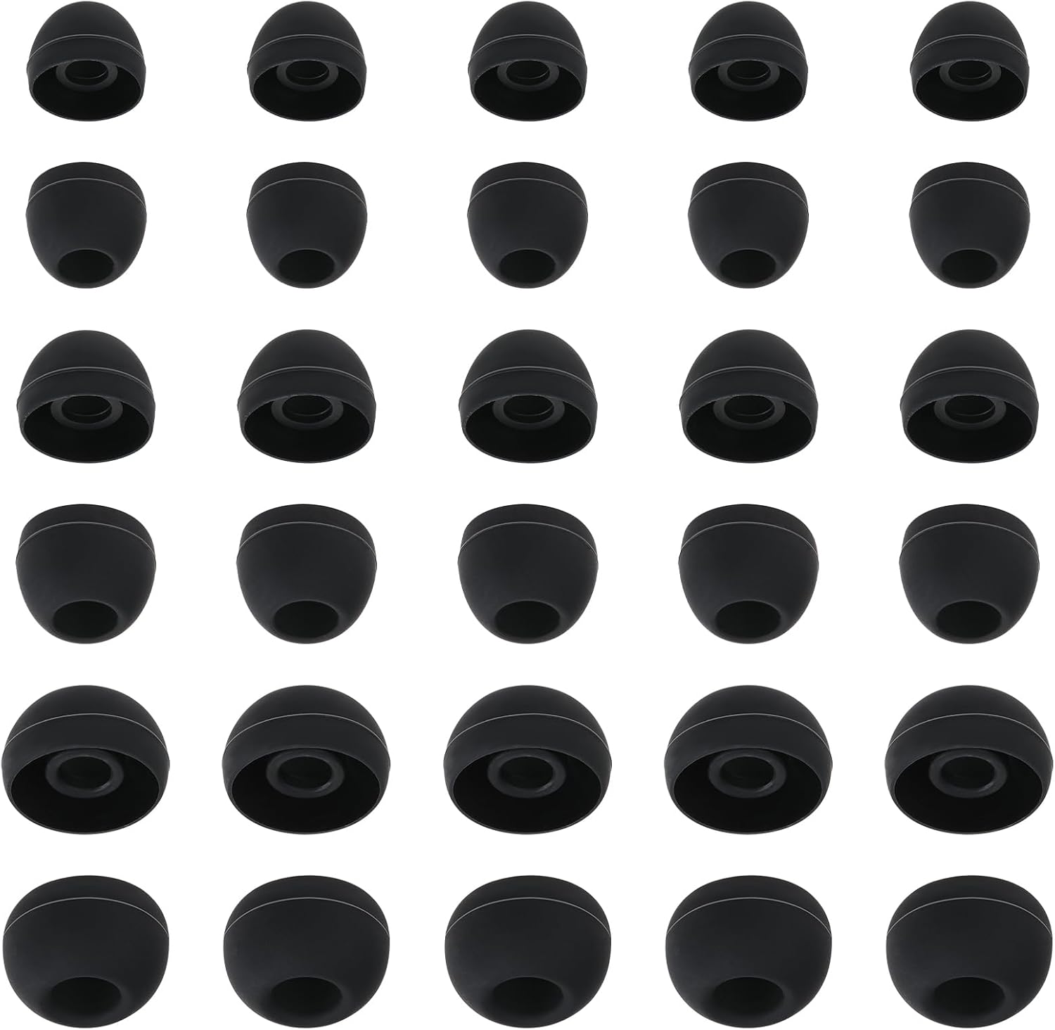 30Pcs Silicone Replacement Earbud Covers Fit Most Earphones Ear Tips(Inner Hole 4mm -6.5mm) Black Ears Cushion Earbuds for in- Ear Headphones Tips Replacement Kit