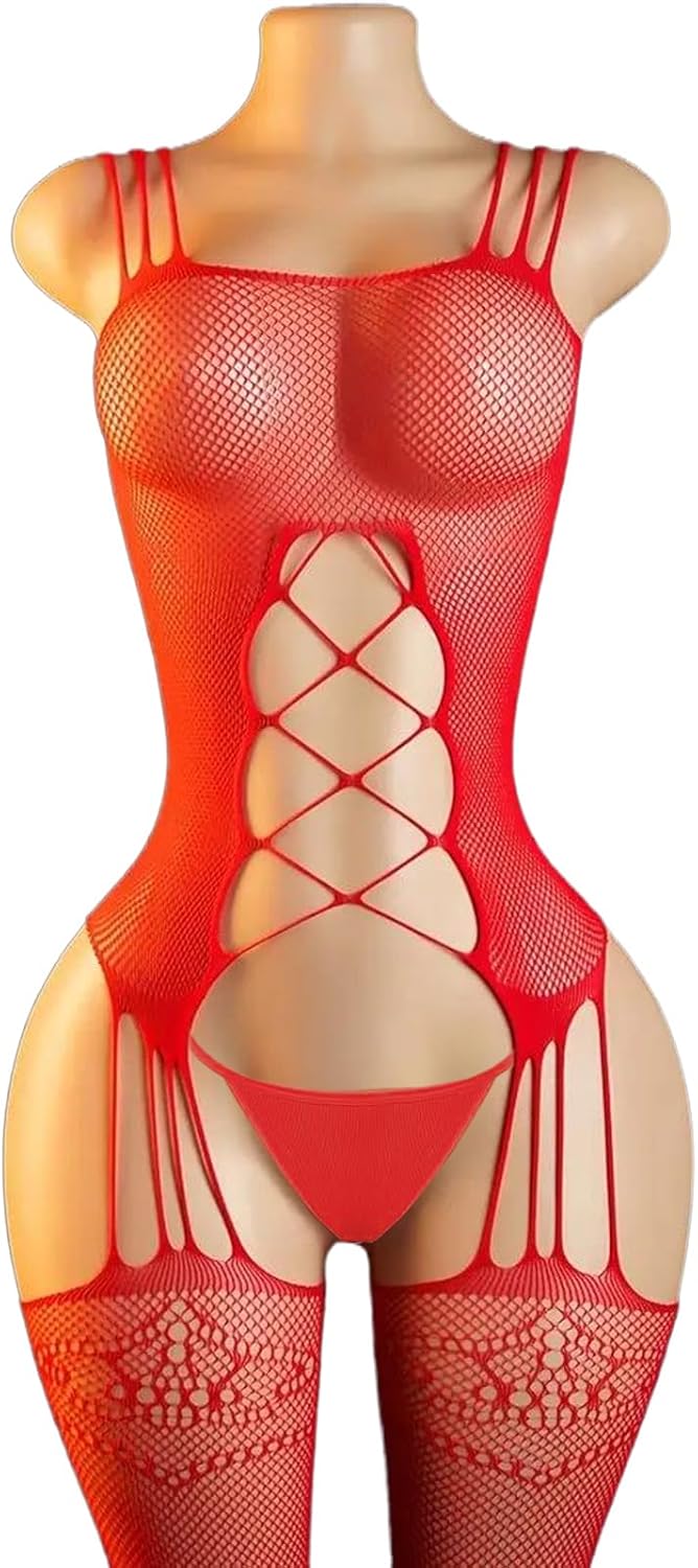 Sexy Bodystocking Lingerie for Women, Fishnet Bodysuit Fish Net