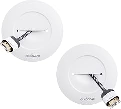 ECHOGEAR TV Cord Hider for Wall Mounted TV - Cable Management Kit Hides TV Wires Behind The Wall- Includes 2 Pass Throughs, Locking Brackets, and Hole Saw Drill Attachment (White)