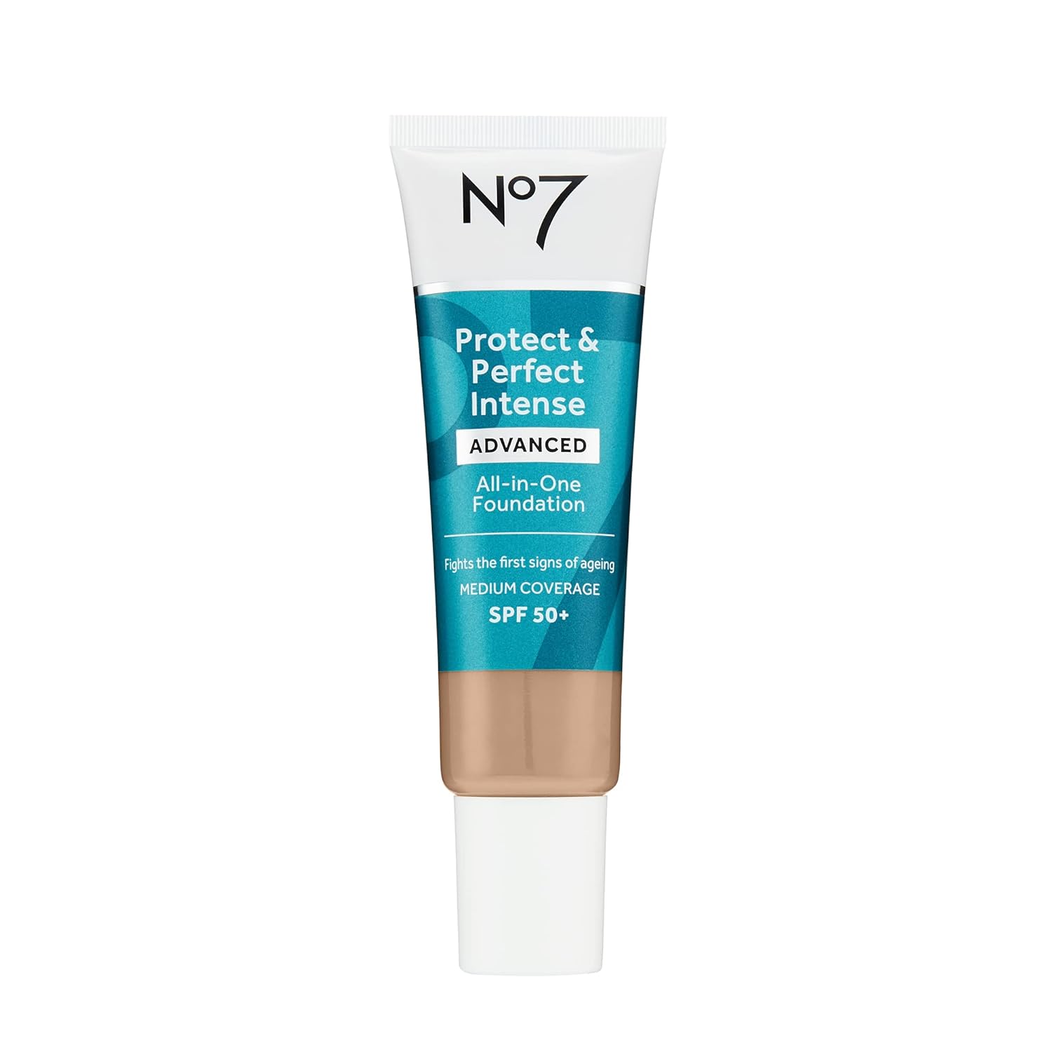 No7 Protect & Perfect Advanced All in One Foundation - Warm Beige - Age Defying Foundation Makeup with SPF 50 - Makeup Base Cream Helps to Reduces Redness & Blurs Visible Pores (30ml)