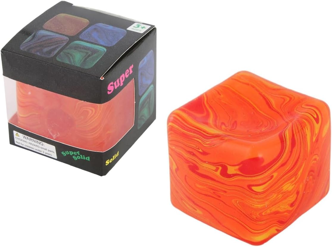 Nee Doh Nice Cube, Nee Doh Squishy Color Doh Cube Squeeze Toys for Kids Adults, Sensory Hand Exercise Stress Balls for Autism Anxiety Relief, Ice Cube Stress Relief Fidget Toys, 1PCS