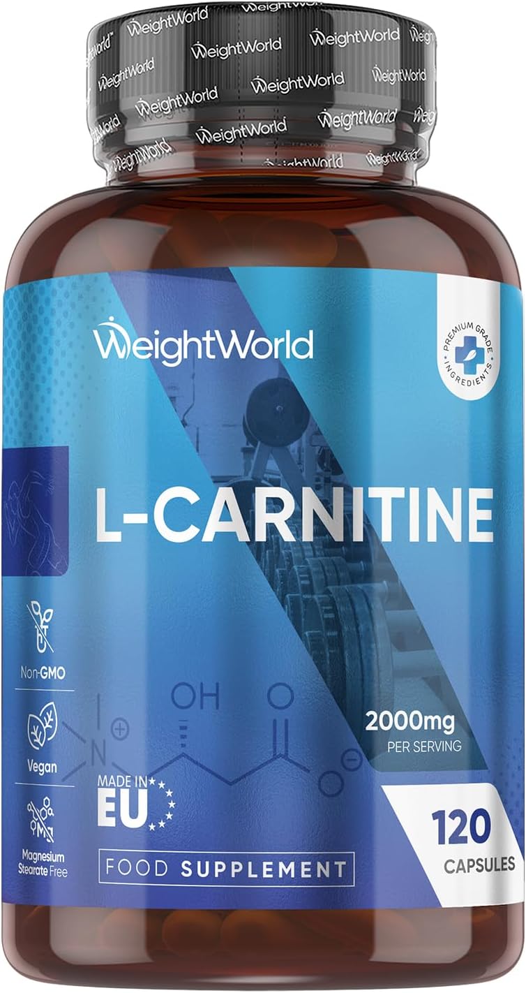 WeightWorld L-Carnitine Capsules 2000mg | 120 "Split & Pour Capsules | Vegan, Gluten-Free & Magnesium Stearate-Free | No Unnecessary Additives | L-Carnitine Supplements for Men & Women | Made in EU