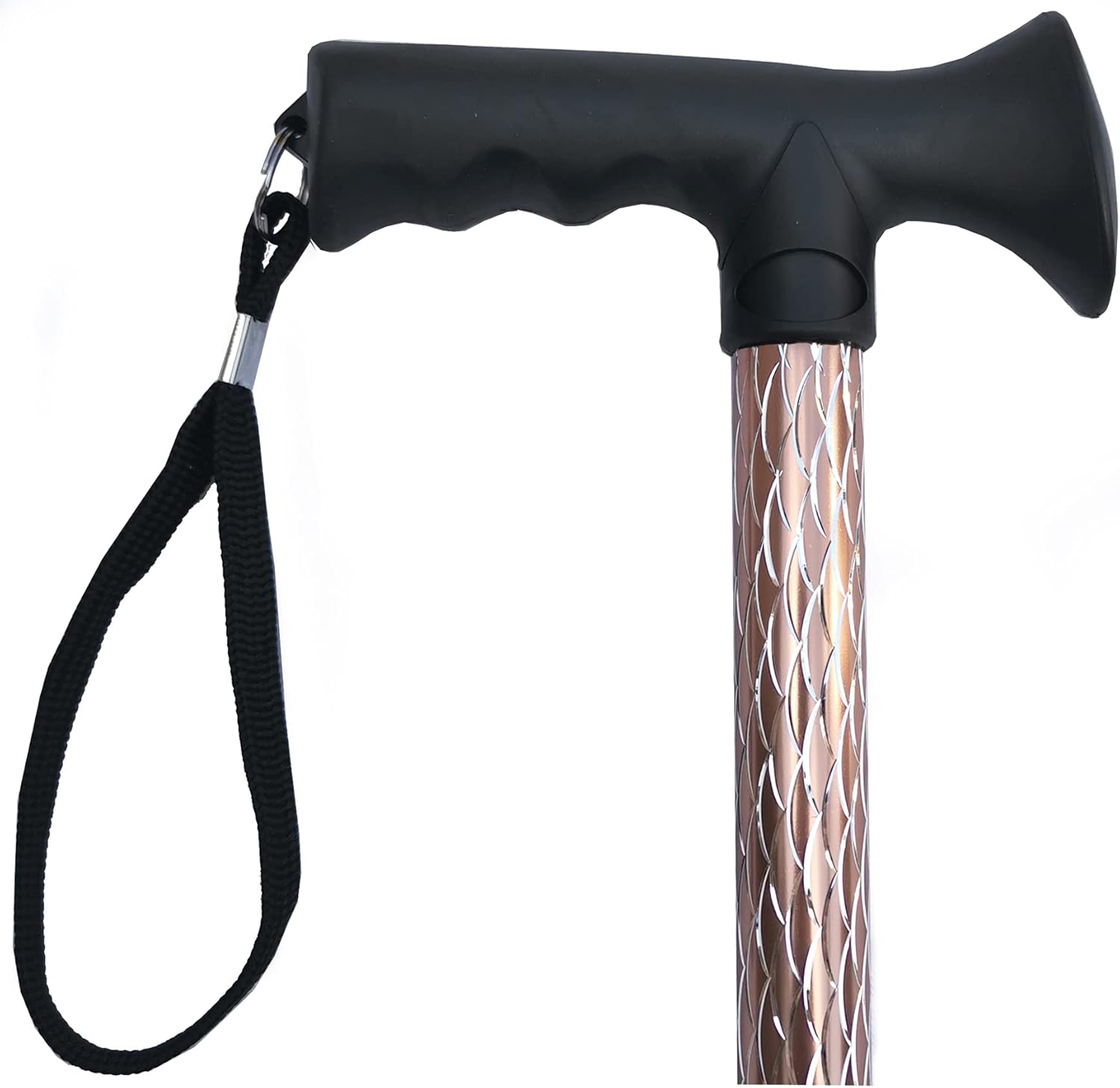Essential Products Luxury Ladies Engraved Etched Adjustable Walking Stick Cane with Soft Grip Gel Ergonomic Handle for Women - 25.5 – 35.5 (Engraved Rose Gold)