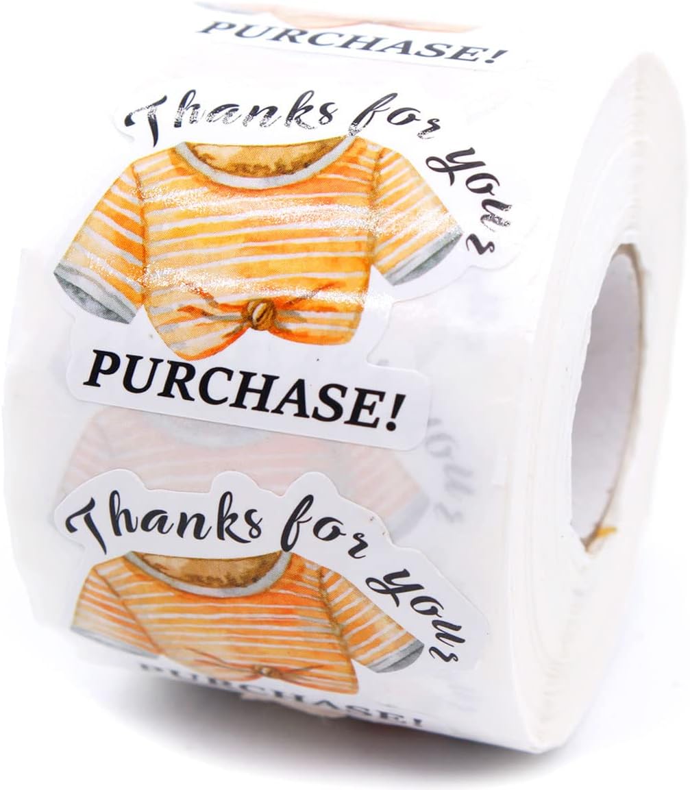 Cute Small Business Stickers,Funny Thanks for Your Purchase Business Stickers,Thank You Stickers,Clothes Packaging Stickers,T-Shirt Package Stickers for Clothes Store ,500 PCS