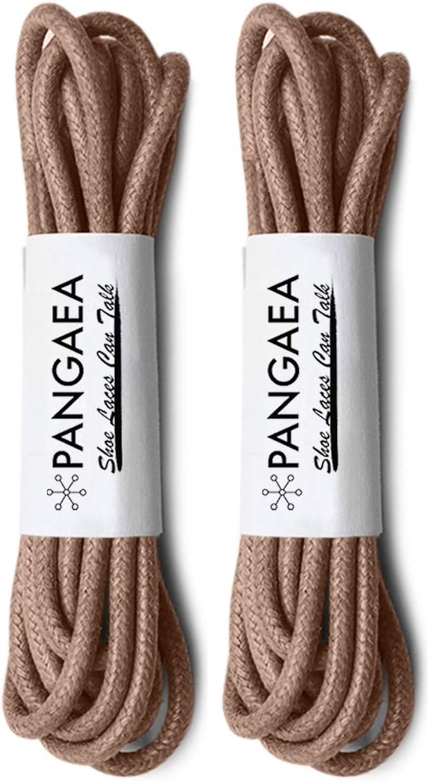 [4 Laces] 2-Pair Pack Waxed Round Oxford Shoe Laces for Dress Shoes Chukka 3/32Inch Thin