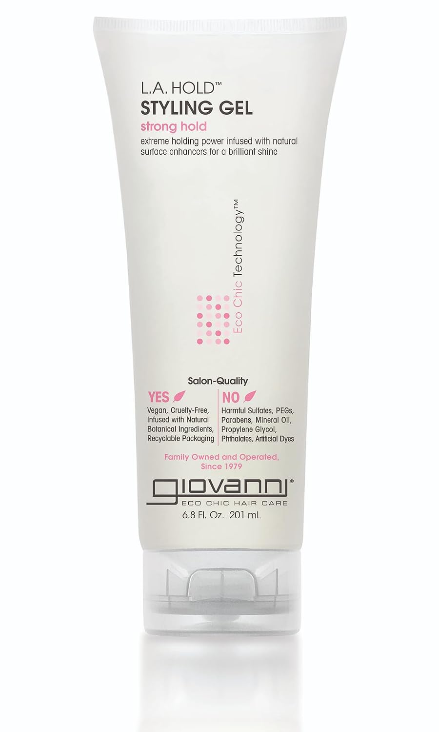 GIOVANNI L.A. Hold Styling Gel, Strong Hold, Vegan, 6.8 oz (1 Pack)