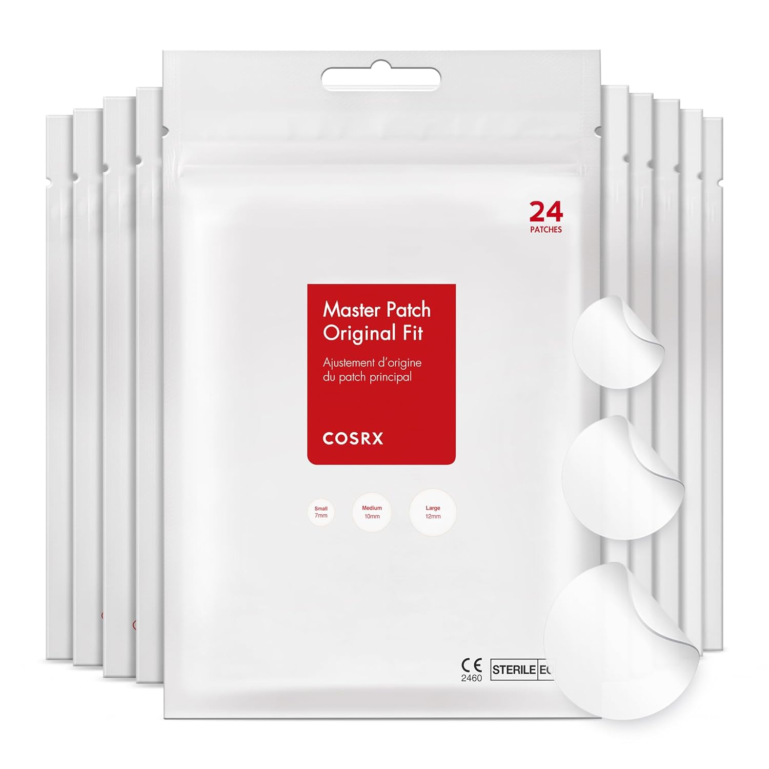 COSRX Acne Pimple Patch Absorbing Hydrocolloid Original 3 Size Patches for Blemishes and Zits Cover, Spot Stickers for Face and Body, Not Tested on Animals (240)
