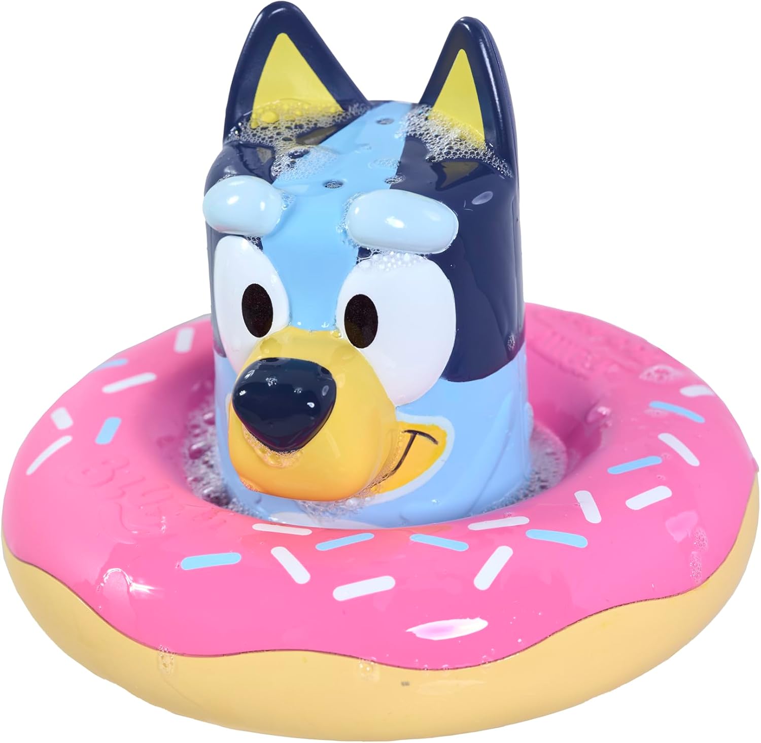 Toomies Bluey Splash and Float Bluey - Bath Toy Pourer Cup with Shower Holes and Water Wheel Toy Pool Ring - Sensory Water Toys - Officially Licensed Bluey Toys - Baby Bath Toys for +18 Months