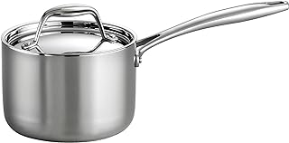 Tramontina Covered Sauce Pan Stainless Steel Tri-Ply Clad 1.5-Quart, 80116/021DS