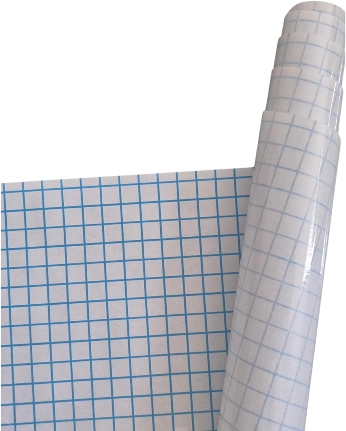 Hydia Transparent Self-Adhesive Book Cover Film Roll, Clear Sticky Back Plastic 33cm x 3m, Blue Grid Backing for Easy Measuring & Cutting, Waterproof, Ideal for Books, School & Documents