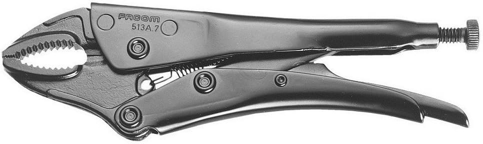 Facom 513A.7 Short Nose Single Setting Lock Grip Self Locking Piler, 190mm Length