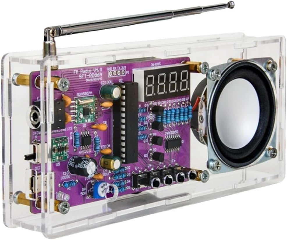 FM Radio Kit, Soldering Practice Kits, DIY Electronic Project With AXS2031 Digital chip, For Soldering Learning And Teaching(Loose parts)