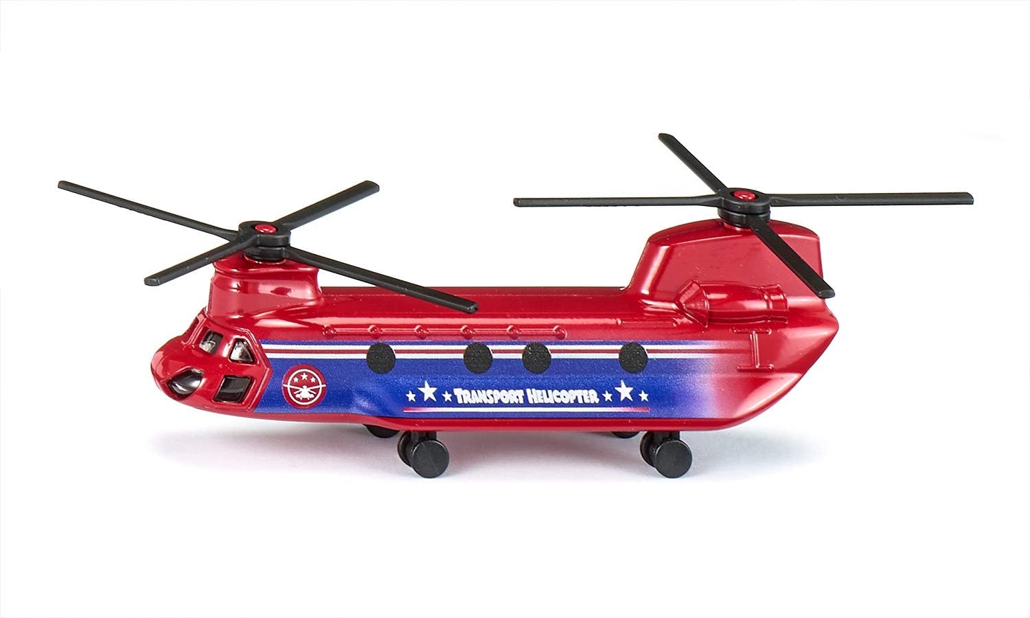 siku 1689, Transport Helicopter, Red,Blue, Metal,Plastic, Folding rotors