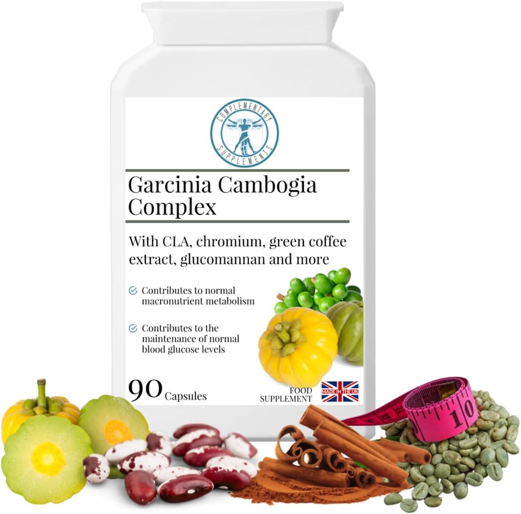 Complementary Supplements - Garcinia Cambogia Complex - Diet Slimming & Weight Loss Support Supplement with Carb Blocker & Metabolism Booster - 90 Capsules