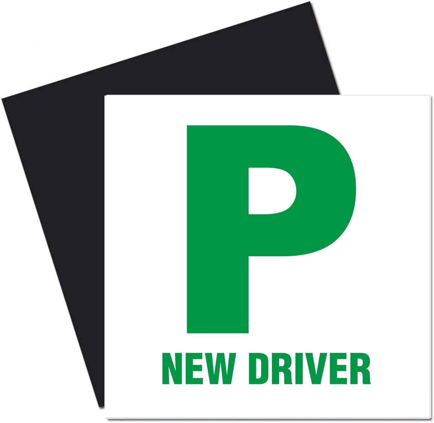 Tek Automotive Fully Magnetic P Plates Twin Pack | Official Legal Size Magnetic P Plates for New Drivers | Weatherproof Pass Plates for Car | New Driver Sticker and Gift