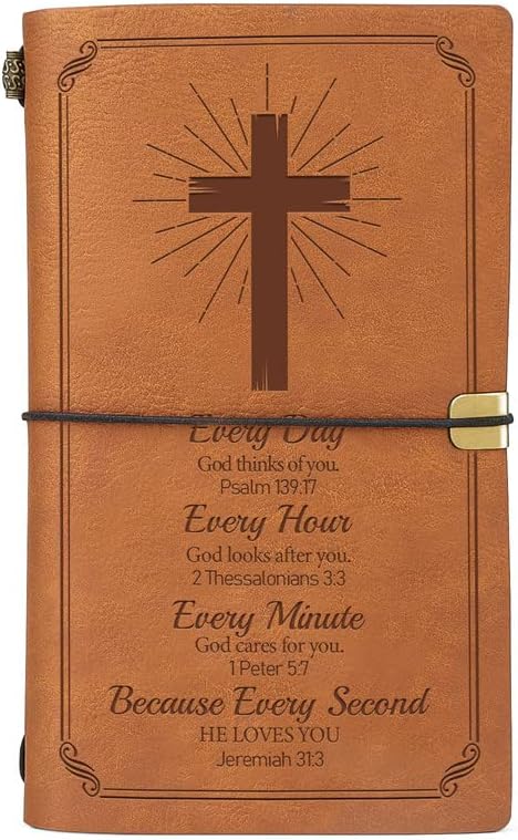 Christian Gift Leather Journals Verse Gift Religious Gift Inspirational Gifts for Him Her, Birthday Gift Christmas Gifts, Refillable Leather Notebook Christian Gifts for Women