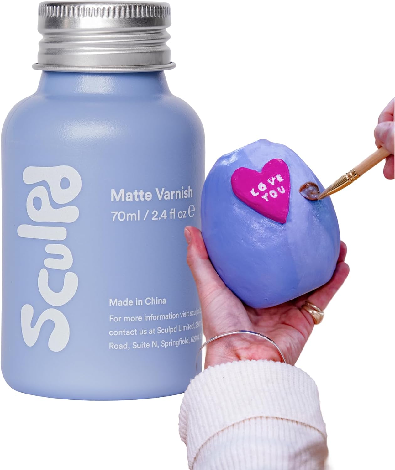 Sculpd Clear Varnish for Air Dry Clay Pottery, Matte Finish Clear Varnish for Pottery and Acrylic Paint, Create Waterproof Pottery from Home, Colourless Scratch Resistant Varnish, 70ml