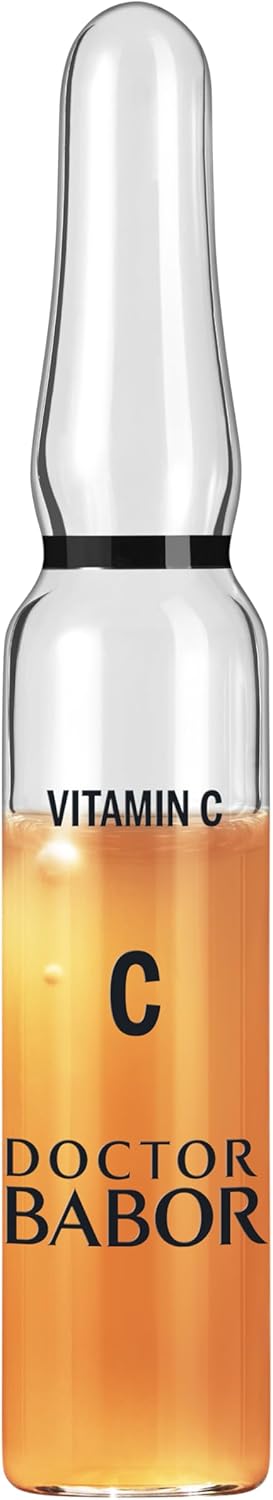 DOCTOR BABOR Radiance Ampoule Serum Concentrate | 20% Vitamin C Treatment, With Hyaluronic Acid, Highly Potent, Dark Spot Correcting, For Smoother Skin with Glow, Against Wrinkles | 7x 2ml