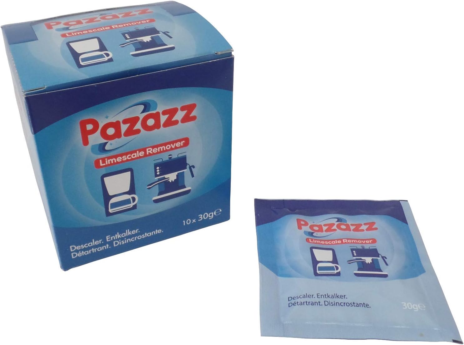 PAZAZZ Coffee Maker Descaler for Espresso Machine DELONGHI SAGE GAGGIA KRUPS DUALIT etc. - makes 5,000ml