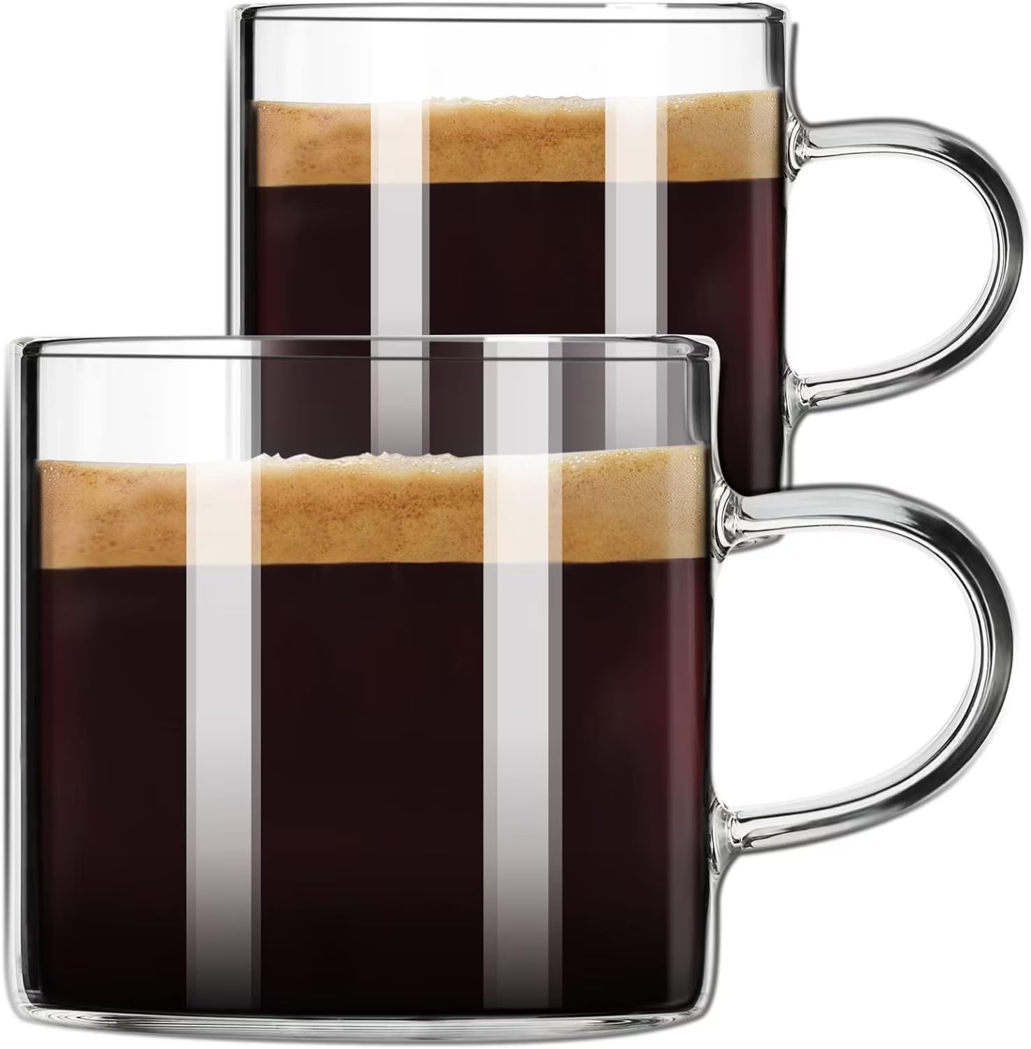 PARACITY Espresso Cups Set of 2, 120 ml Insulated Glass Espresso Shot Cups