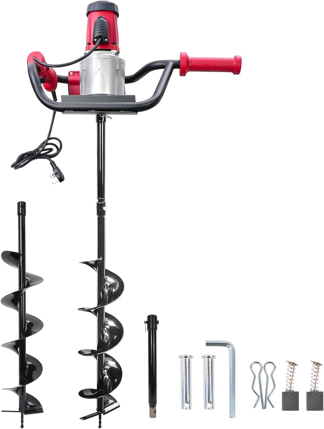 Voilamart Auger Post Hole Digger, 1500W Electric Earth Auger with Diameter 6 inch Auger Bit Depth up to 700mm, 200rpm Fence Post Auger for Tree Planting, Poles and Shrubs Drilling