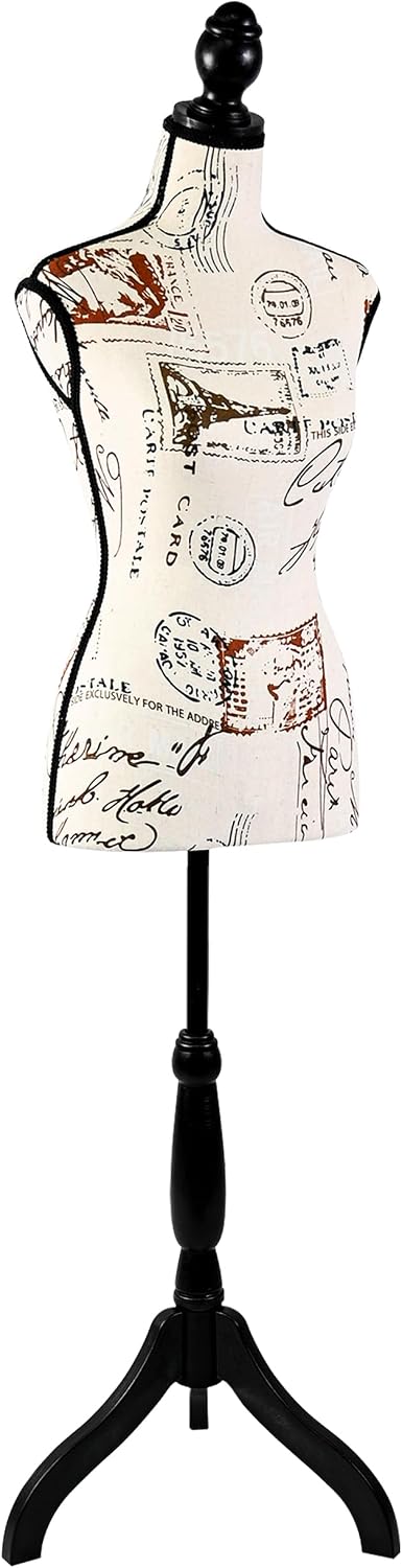 SereneLife Female Dress Form Mannequin Torso | Display Dresses, Tops & Jewelry in Boutiques, Stores & Studios | Adjustable 52-64 Inch Tripod Stand, 15-Inch Shoulders, 34-Inch Chest | Skin