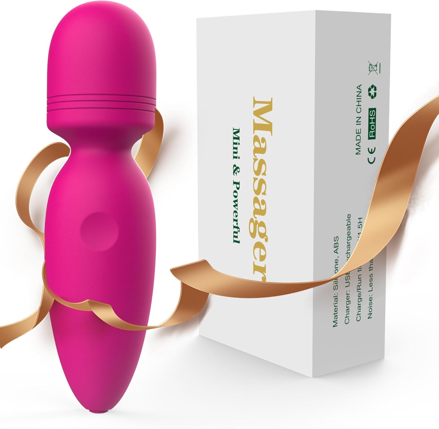 Mini Manual Back Massagers,Gifts for Women Small Cordless Handheld Massager with 10 Modes, Personal Handheld Massager for Neck Shoulder Back Body（RED）