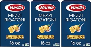 Barilla, Mezzi Rigatoni Pasta, 16oz Box (Pack of 3)