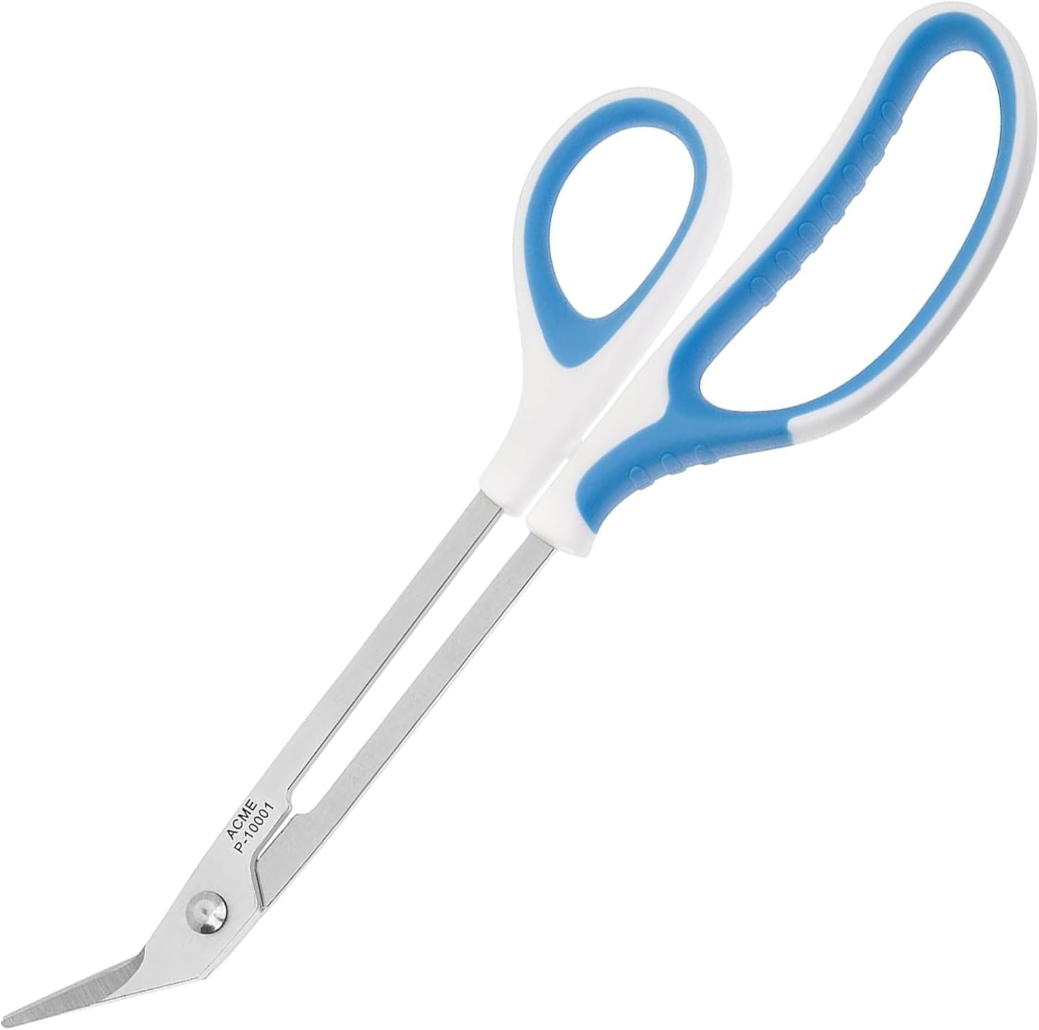 First Aid Only Toenail Scissors with Extra Long Handle, Special Stainless Steel, Angled Blade, 21 cm, White/Blue, P-100011 Units
