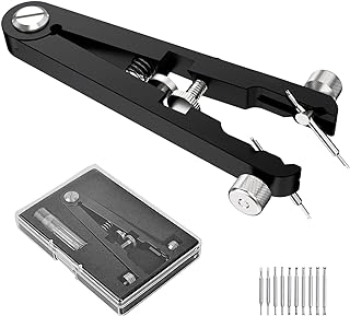 Watch Spring Bar Tweezer Tool Set with Durable 10 Tips Pins, 6825 Spring Bar Plier Tool for Watch Wrist Bands Strap Removal Repair Fix Kit