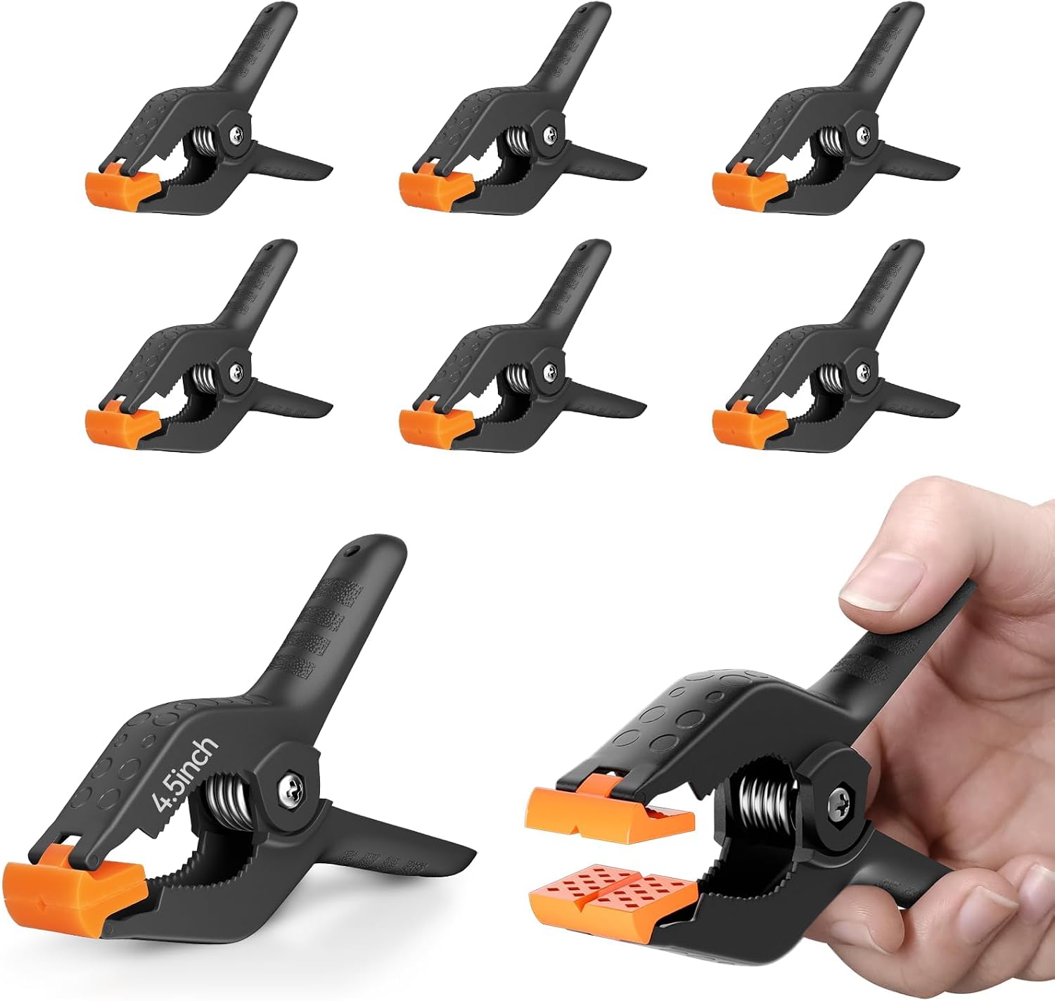 EMART 6 Pack Heavy Duty Muslin Spring Clamps, 4.5 inch Backdrop Clips