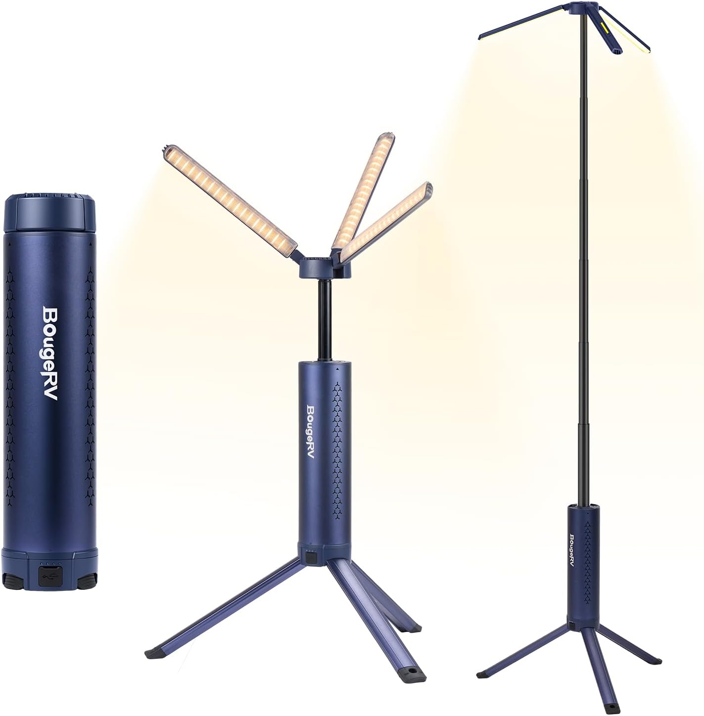 BougeRV Telescopic Camping Light T1, 15600mAh Rechargeable Lantern, Blue