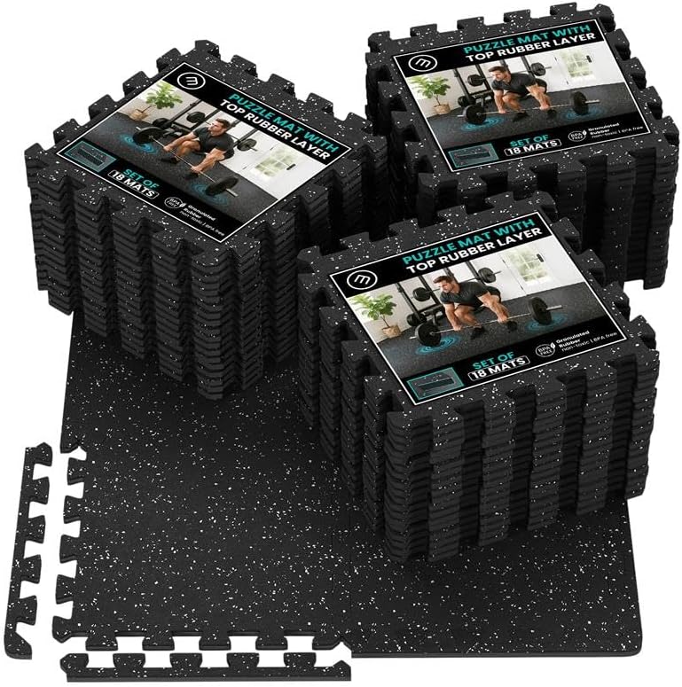 bemaxx Gym Mats Set - EVA Interlocking Foam Floor Tiles Workout Mat Puzzle