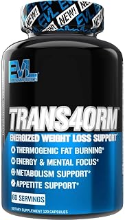 EVL Thermogenic Fat Burner Support - Fast Acting Weight Loss Energy and Appetite Support - Trans4orm Green Tea Supplement for Men and Women - 60 Servings