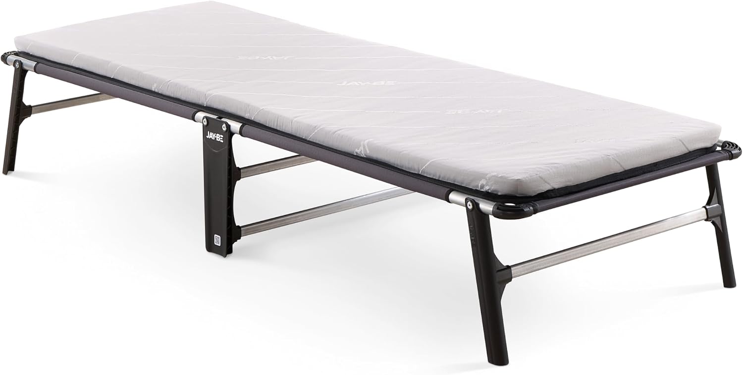 Jay-Be Folding Bed with Comfort Mattress - Single, Black