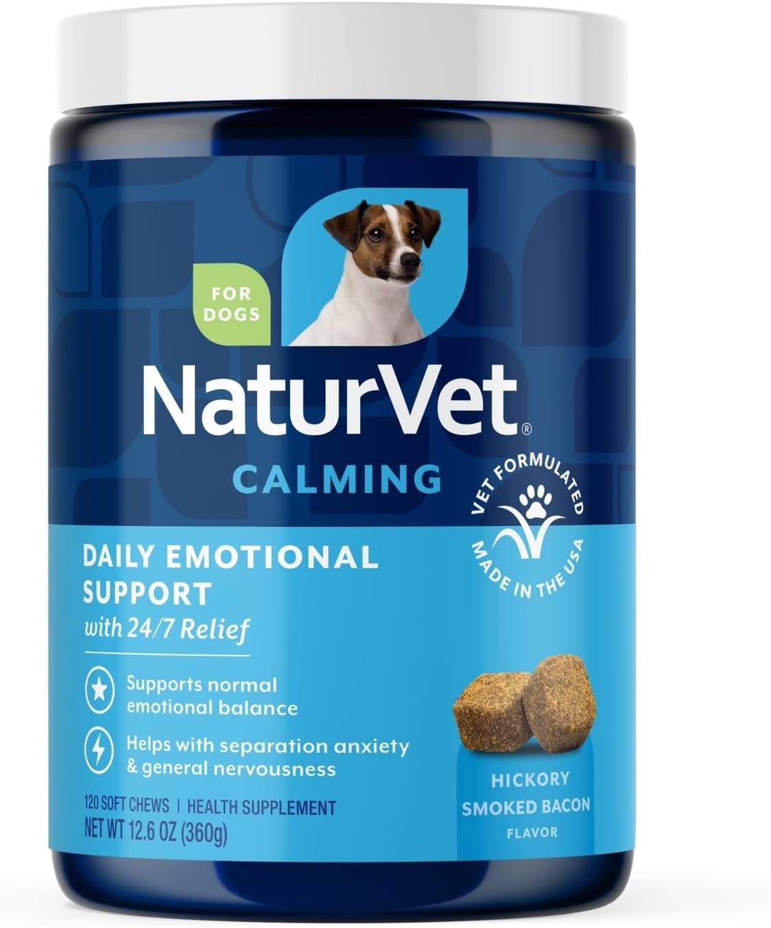 NaturVet Emotional Support Daily Calming Aid Dog Supplement - 120ct