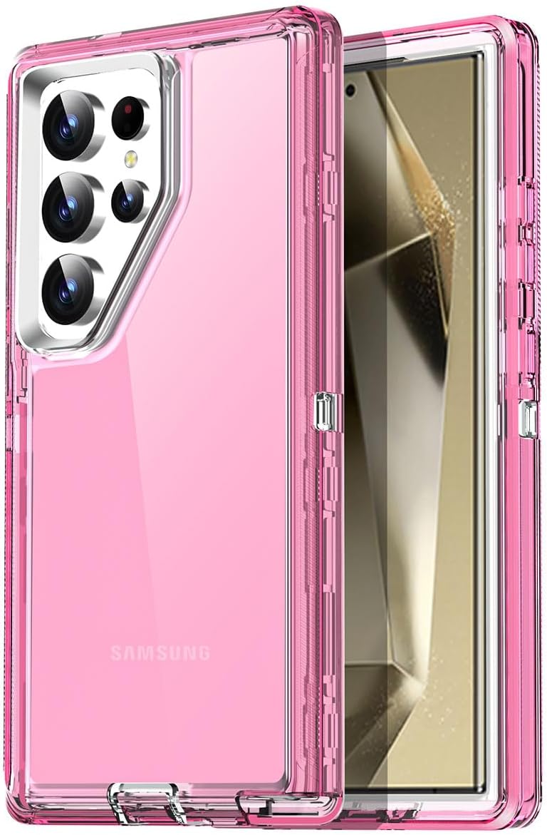 AICase for Samsung Galaxy S24 Ultra Case Clear 3 in 1 Heavy Duty Drop Protection Full Body Rugged Shockproof/Dust Proof 3-Layer Military Protective Tough Durable Cover for Galaxy S24 Ultra 6.8"_2