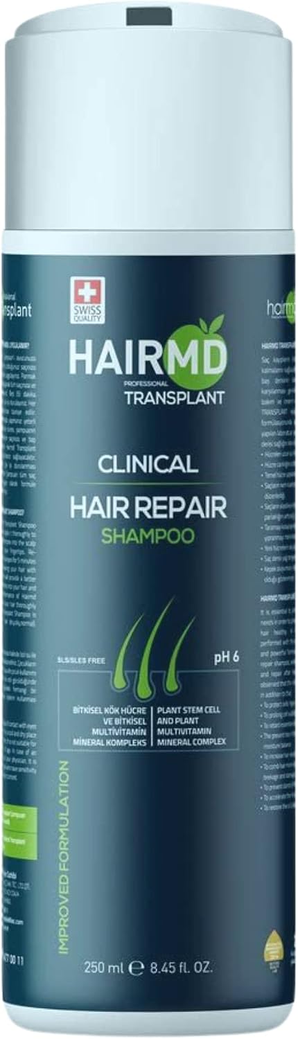 HairMD Hair Growth Shampoo - 250ml | Hair Loss & Regrowth Foam Treatment Biotin, Keratin, Collagen, Pro Vitamin B5| For Slow Growing | Hair Growth Problems for Men and Women