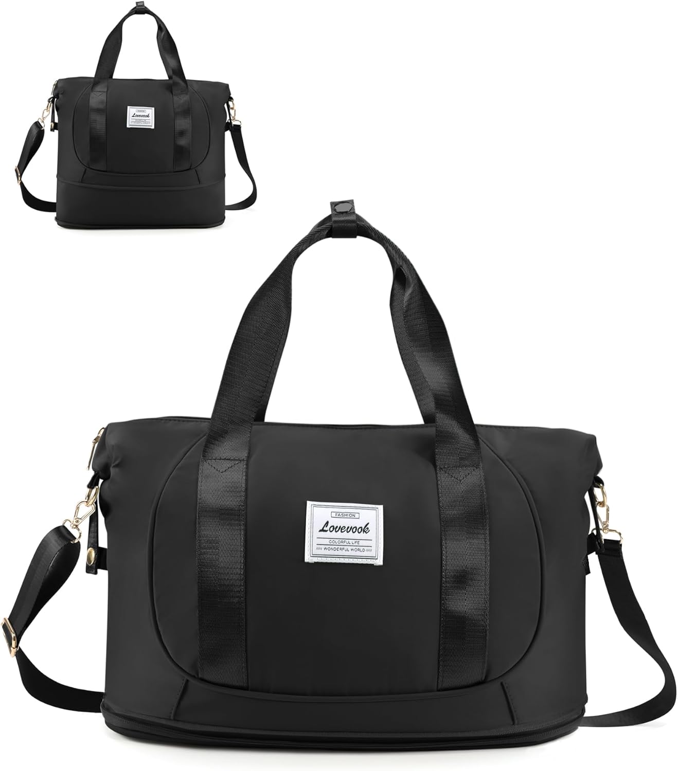 LOVEVOOK Ryanair Cabin Bags 40x20x25, Travel Weekend Overnight Bag for Women, Expandable for Easyjet 45x36x20 Underseat, Hand Luggage Airplane Duffle for Hospital Maternity Gym