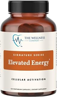 The Wellness Company Elevated Energy Supplement | 120 Capsule 2 Month Supply | Natural Energy Booster with Herbal Extracts | Vegan, Non-GMO, Gluten-Free