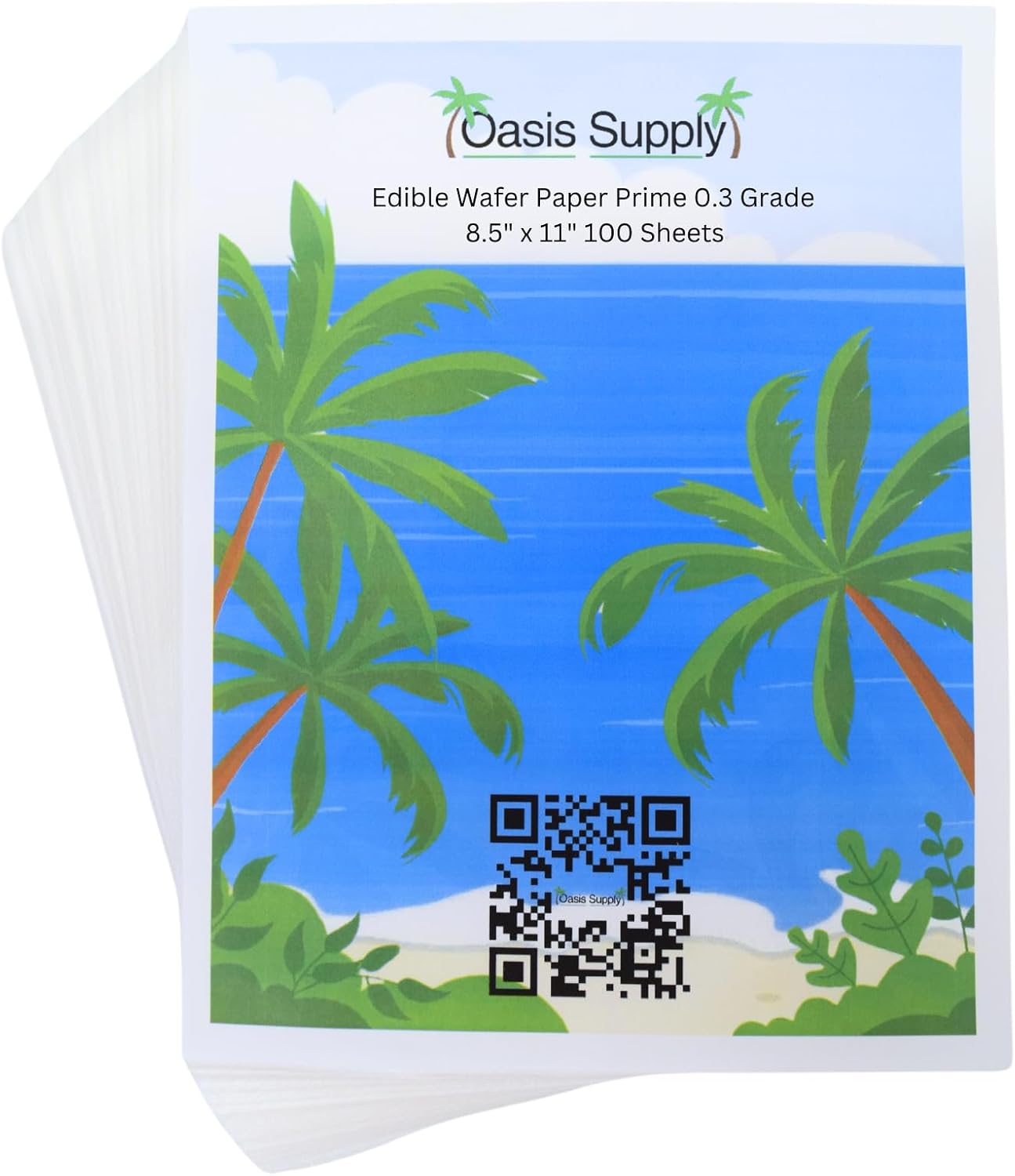 Oasis Supply 100 Piece Premium Wafer Paper Pack for Cake or Food Decorating, 8" x 11"